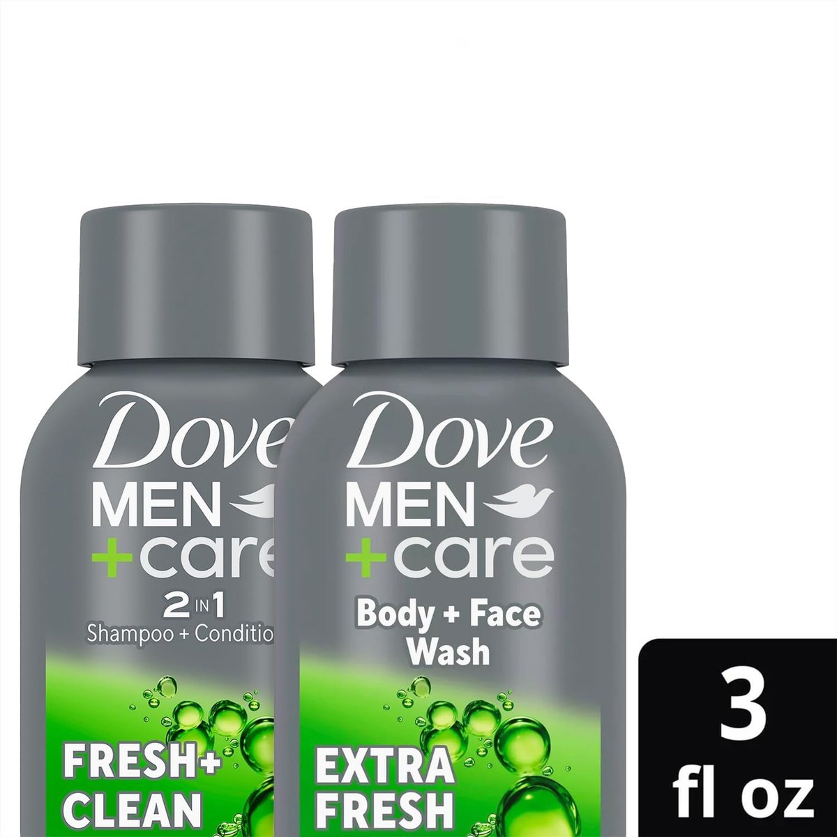 Dove Men+Care Travel Essentials Bundle – Extra Fresh Body & Face Wash & Fresh + Clean 2-in-1 Shampoo, 3 oz Each - görsel 3