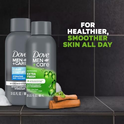 Dove Men+Care Body & Face Wash Variety 2-Pack – Extra Fresh + Clean Comfort, Travel Essentials, 3 oz Each - görsel 7