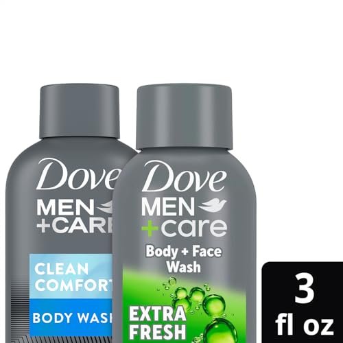 Dove Men+Care Body & Face Wash Variety 2-Pack – Extra Fresh + Clean Comfort, Travel Essentials, 3 oz Each - görsel 5