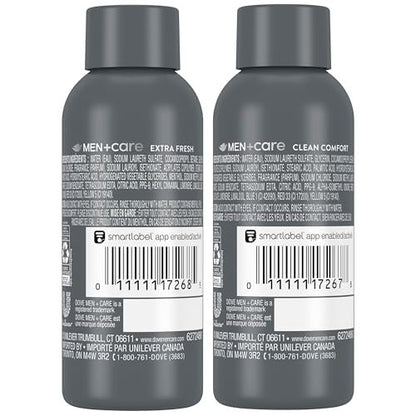 Dove Men+Care Body & Face Wash Variety 2-Pack – Extra Fresh + Clean Comfort, Travel Essentials, 3 oz Each