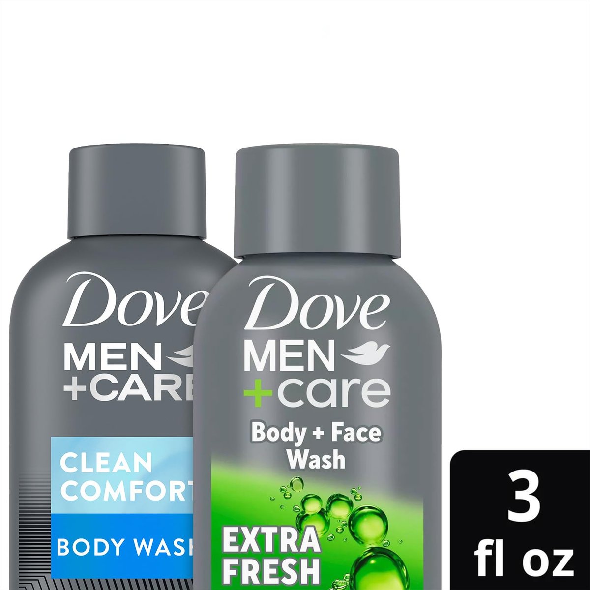 Dove Men+Care Body & Face Wash Variety 2-Pack – Extra Fresh + Clean Comfort, Travel Essentials, 3 oz Each - görsel 6
