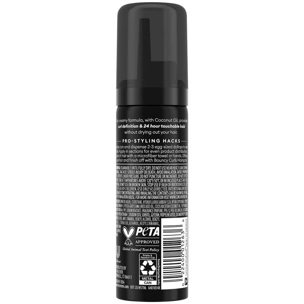 TRESemmé Defining Hair Mousse Bouncy Curls Travel Size 6-Pack - 24-Hour Frizz Control with Coconut Oil, 2 oz Each Avelisse