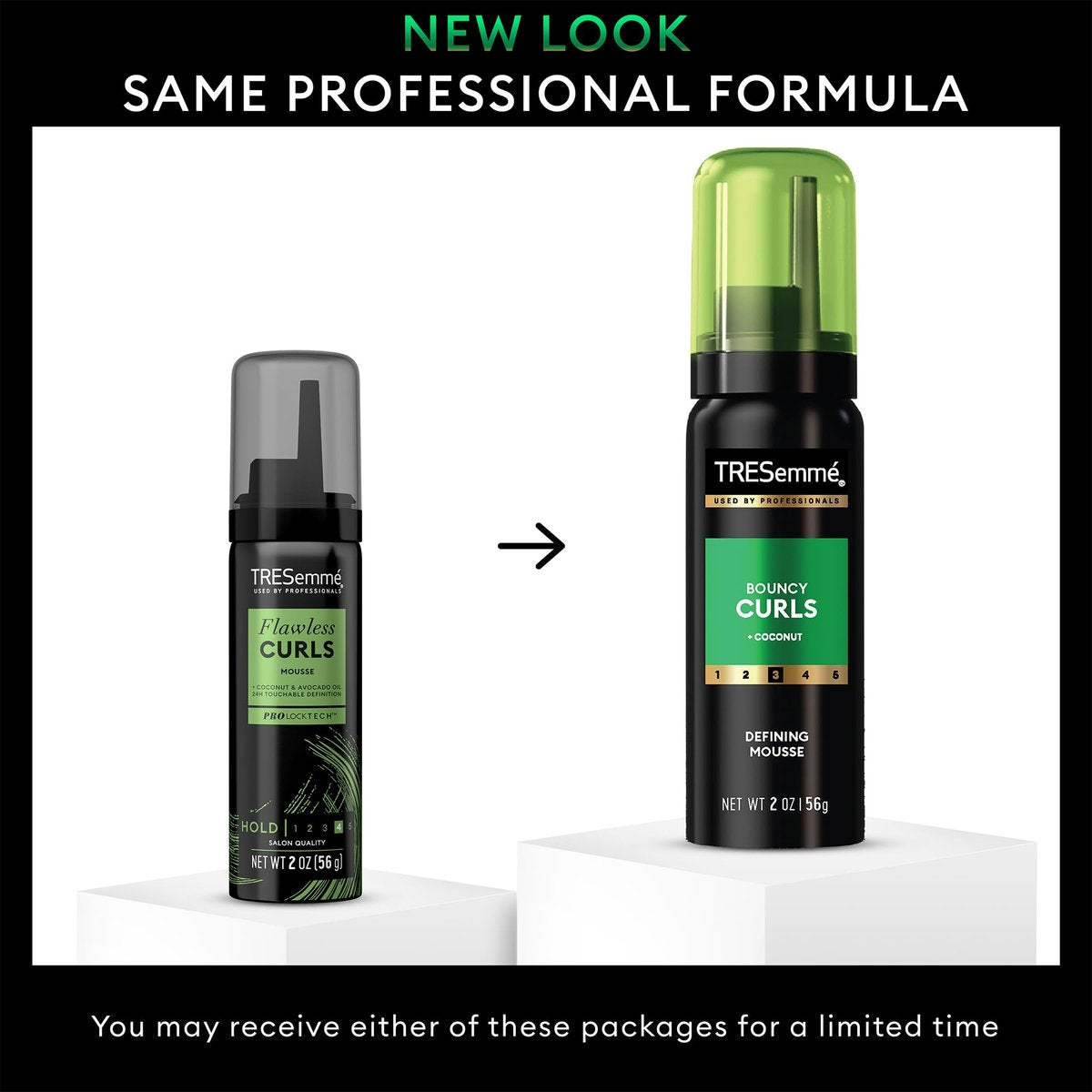 TRESemmé Defining Hair Mousse Bouncy Curls Travel Size 6-Pack - 24-Hour Frizz Control with Coconut Oil, 2 oz Each Avelisse