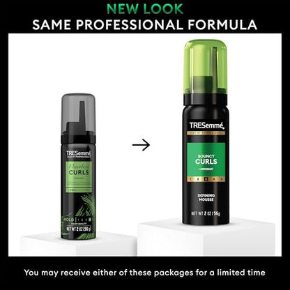 TRESemmé Defining Hair Mousse Bouncy Curls Travel Size 6-Pack - 24-Hour Frizz Control with Coconut Oil, 2 oz Each Avelisse
