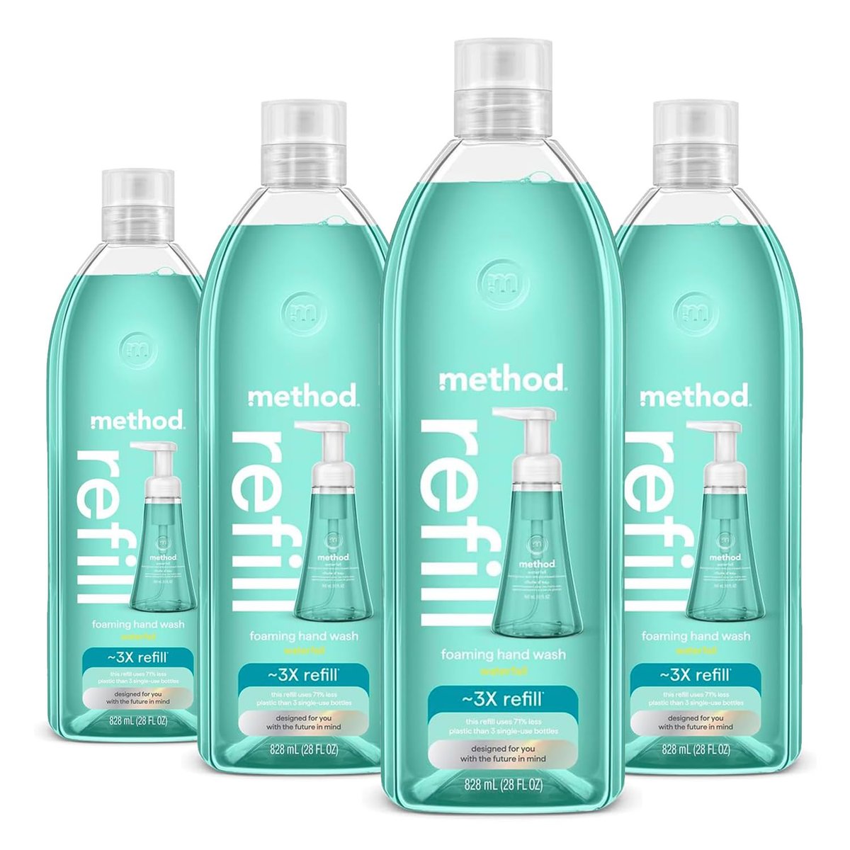 Method Foaming Hand Wash Refill, Waterfall, 28 oz (Pack of 4) - Refreshing & Biodegradable Avelisse