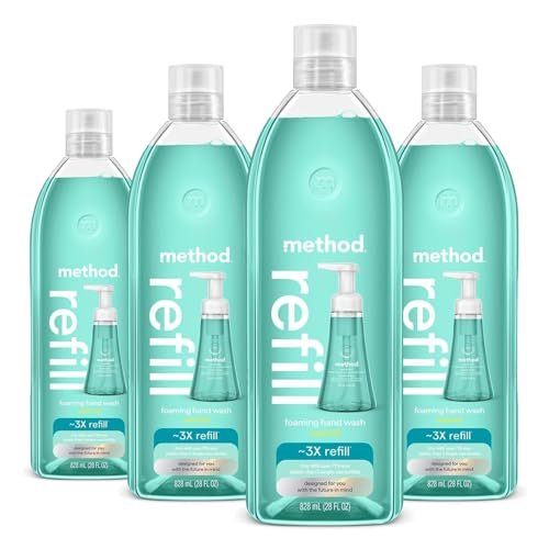 Method Foaming Hand Wash Refill, Waterfall, 28 oz (Pack of 4) - Refreshing & Biodegradable Avelisse