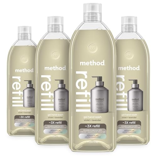 Method Gel Hand Wash Refill, Violet + Lavender, 34 oz (Pack of 4) - Refill Pumps & Save Plastic Avelisse