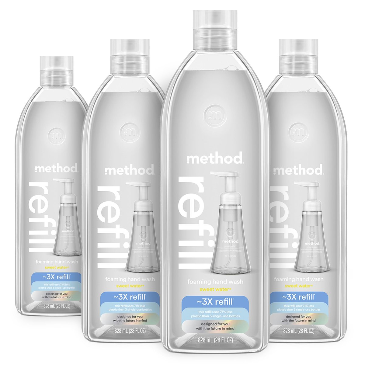 Method Foaming Hand Wash Refill, Sweet Water, 28 oz (Pack of 4) Avelisse