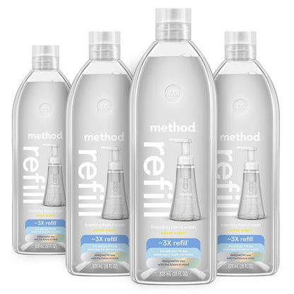 Method Foaming Hand Wash Refill, Sweet Water, 28 oz (Pack of 4) Avelisse