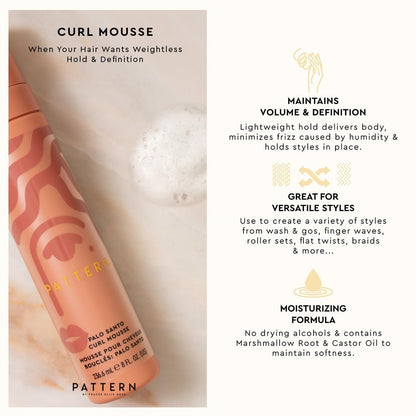 PATTERN Beauty by Tracee Ellis Ross Palo Santo Mini Kit - Travel Size Leave-In Conditioner, Curl Mousse & Styling Cream for Curly, Coily & Tight Textures Avelisse