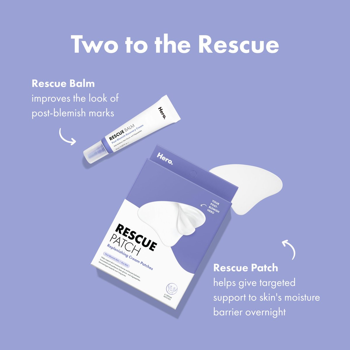 HERO COSMETICS Rescue Patch – Moisturizing Cream Patch for Post-Blemish Skin, 6ct (3 Pairs) Avelisse