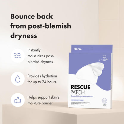HERO COSMETICS Rescue Patch – Moisturizing Cream Patch for Post-Blemish Skin, 6ct (3 Pairs) Avelisse