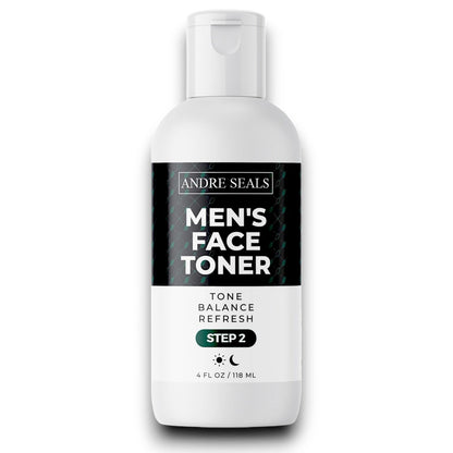 Andre Seals Face Toner for Men – Organic Witch Hazel, Hyaluronic Acid & Green Tea – Pore Minimizer, Hydrating Toner, Oil Control, Astringent & Face Tightener – 4 Fl Oz