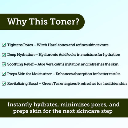 Andre Seals Face Toner for Men – Organic Witch Hazel, Hyaluronic Acid & Green Tea – Pore Minimizer, Hydrating Toner, Oil Control, Astringent & Face Tightener – 4 Fl Oz