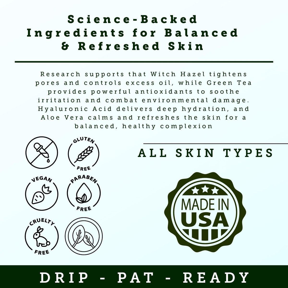 Andre Seals Face Toner for Men – Organic Witch Hazel, Hyaluronic Acid & Green Tea – Pore Minimizer, Hydrating Toner, Oil Control, Astringent & Face Tightener – 4 Fl Oz - görsel 11