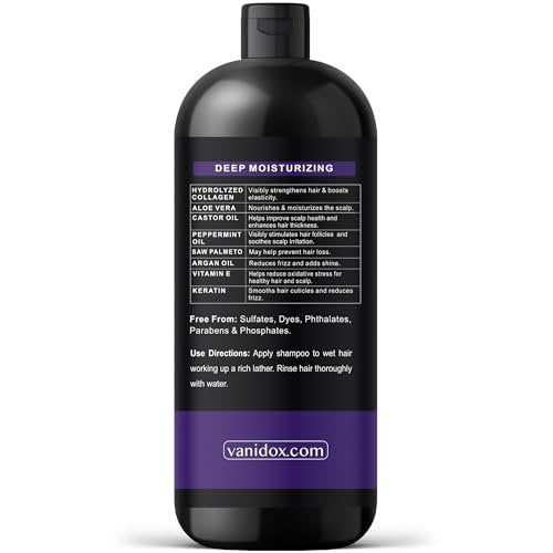 VANIDOX Tea Tree Oil Shampoo with Lavender & Mint - DHT Blocker Blend, Gently Cleanses Scalp, Helps Remove Buildup & Flakes, for Men & Women, Made in USA, 16 fl oz Avelisse