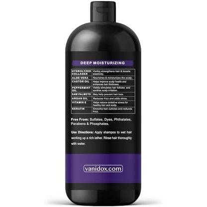 VANIDOX Tea Tree Oil Shampoo with Lavender & Mint - DHT Blocker Blend, Gently Cleanses Scalp, Helps Remove Buildup & Flakes, for Men & Women, Made in USA, 16 fl oz Avelisse