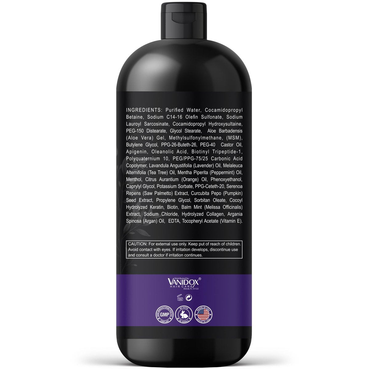 VANIDOX Tea Tree Oil Shampoo with Lavender & Mint - DHT Blocker Blend, Gently Cleanses Scalp, Helps Remove Buildup & Flakes, for Men & Women, Made in USA, 16 fl oz Avelisse