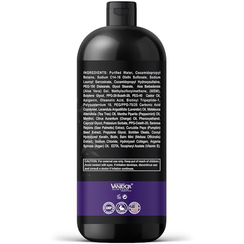 VANIDOX Tea Tree Oil Shampoo with Lavender & Mint - DHT Blocker Blend, Gently Cleanses Scalp, Helps Remove Buildup & Flakes, for Men & Women, Made in USA, 16 fl oz Avelisse