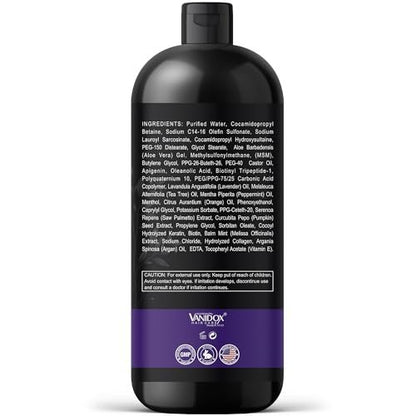 VANIDOX Tea Tree Oil Shampoo with Lavender & Mint - DHT Blocker Blend, Gently Cleanses Scalp, Helps Remove Buildup & Flakes, for Men & Women, Made in USA, 16 fl oz Avelisse