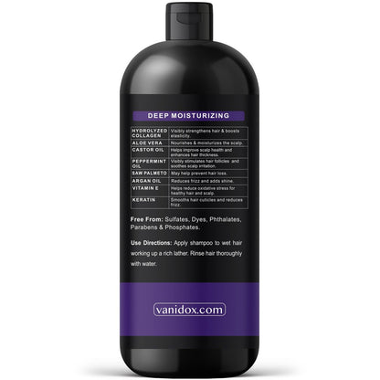 VANIDOX Tea Tree Oil Shampoo with Lavender & Mint - DHT Blocker Blend, Gently Cleanses Scalp, Helps Remove Buildup & Flakes, for Men & Women, Made in USA, 16 fl oz Avelisse