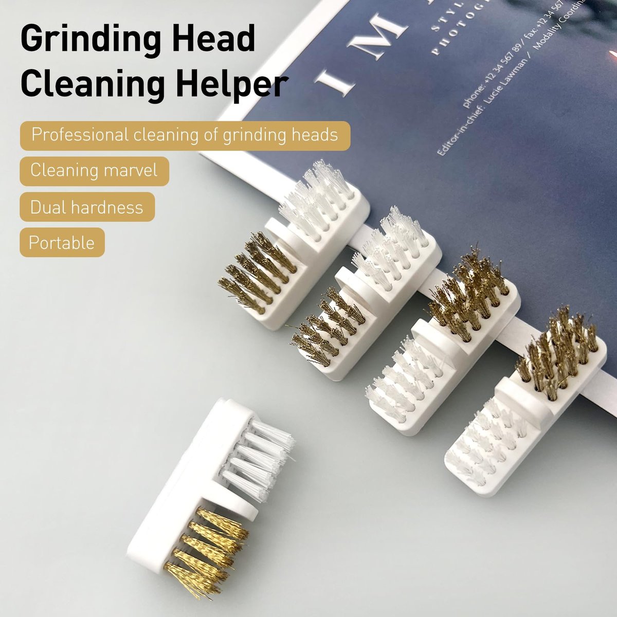 Jaasuee Nail Drill Bit Wire Cleaner Brush - 5-Piece Nail Art Cleaning Tool Set for Salon and Home Use - görsel 9
