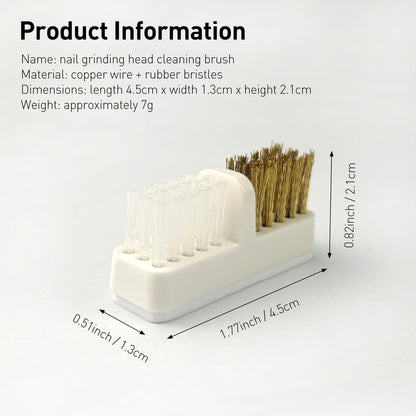 Jaasuee Nail Drill Bit Wire Cleaner Brush - 5-Piece Nail Art Cleaning Tool Set for Salon and Home Use