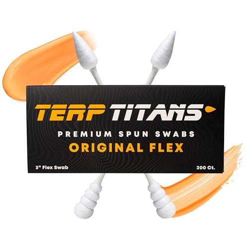 TerpTitans Original Flex Flexible Cotton Swabs 400 Count 2-Pack – Spiral Tip for Max Absorption & Fine Point Tips for Tight Spaces, Zero Plastic Packaging Avelisse