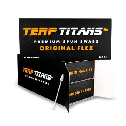 TerpTitans Original Flex Flexible Cotton Swabs 400 Count 2-Pack – Spiral Tip for Max Absorption & Fine Point Tips for Tight Spaces, Zero Plastic Packaging Avelisse