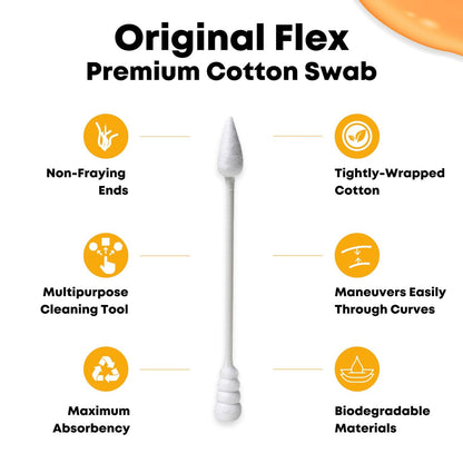 TerpTitans Original Flex Flexible Cotton Swabs 400 Count 2-Pack – Spiral Tip for Max Absorption & Fine Point Tips for Tight Spaces, Zero Plastic Packaging Avelisse