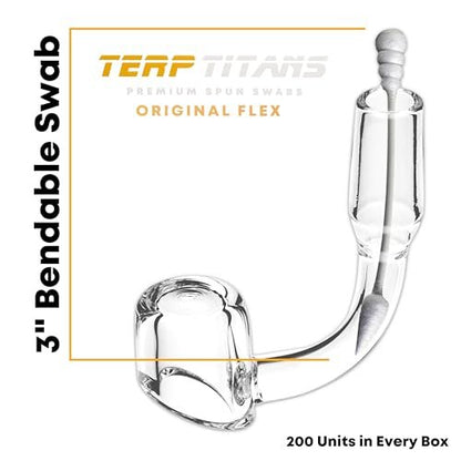 TerpTitans Original Flex Flexible Cotton Swabs 400 Count 2-Pack – Spiral Tip for Max Absorption & Fine Point Tips for Tight Spaces, Zero Plastic Packaging Avelisse