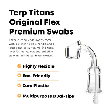 TerpTitans Original Flex Flexible Cotton Swabs 400 Count 2-Pack – Spiral Tip for Max Absorption & Fine Point Tips for Tight Spaces, Zero Plastic Packaging Avelisse