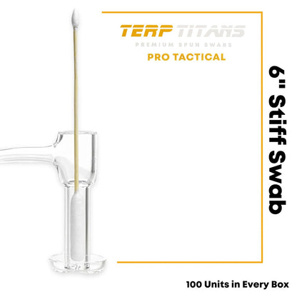 TerpTitans Pro Tactical 6-Inch Bamboo Cotton Swabs – 100 Count Boxes (Pack of 2) – Barrel Tip for Max Absorption, Fine Point Tip for Tight Spaces