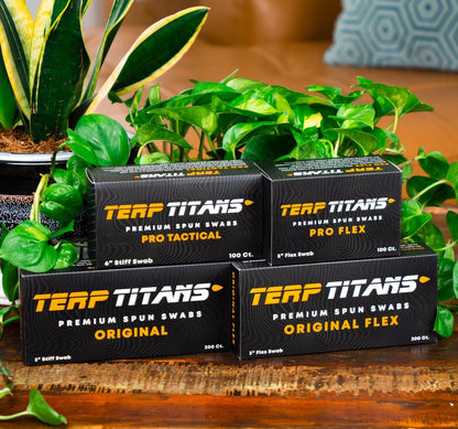 TerpTitans Pro Tactical 6-Inch Bamboo Cotton Swabs – 100 Count Boxes (Pack of 2) – Barrel Tip for Max Absorption, Fine Point Tip for Tight Spaces