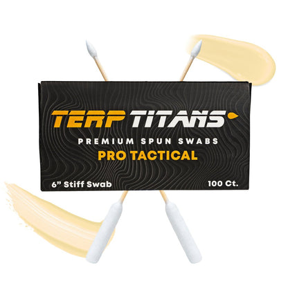 TerpTitans Pro Tactical 6-Inch Bamboo Cotton Swabs – 100 Count Boxes (Pack of 2) – Barrel Tip for Max Absorption, Fine Point Tip for Tight Spaces