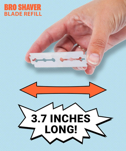 BroShaver Double-Edge Back Hair Shaver Razor Blades - Extra Long Blade Refill Compatible with BroShaver 3.0 & 2.2 (5 Count, Metallic)