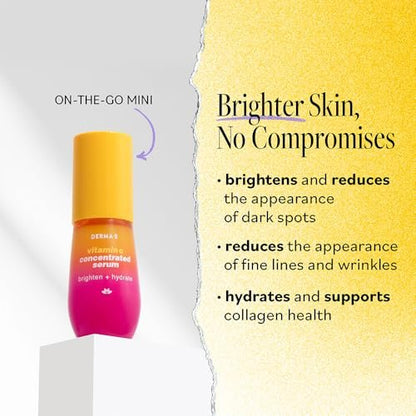 DERMA E Vitamin C Concentrated Serum with Hyaluronic Acid & Vitamin E – Antioxidant-Rich Firming & Brightening Facial Serum, 1 oz Avelisse