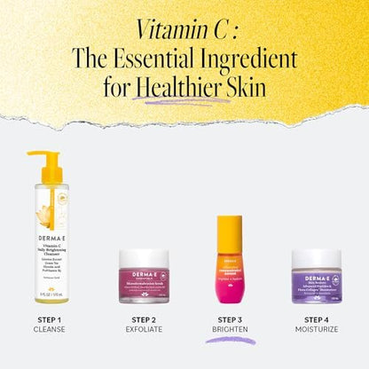 DERMA E Vitamin C Concentrated Serum with Hyaluronic Acid & Vitamin E – Antioxidant-Rich Firming & Brightening Facial Serum, 1 oz Avelisse