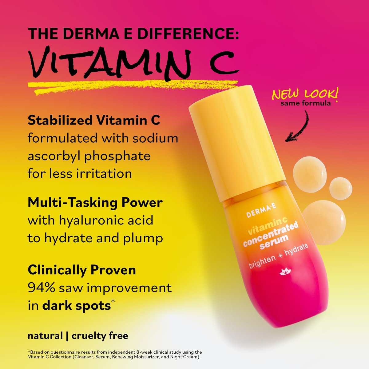 DERMA E Vitamin C Concentrated Serum with Hyaluronic Acid & Vitamin E – Antioxidant-Rich Firming & Brightening Facial Serum, 1 oz Avelisse