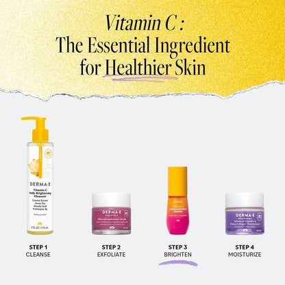 DERMA E Vitamin C Concentrated Serum with Hyaluronic Acid & Vitamin E – Antioxidant-Rich Firming & Brightening Facial Serum, 1 oz Avelisse