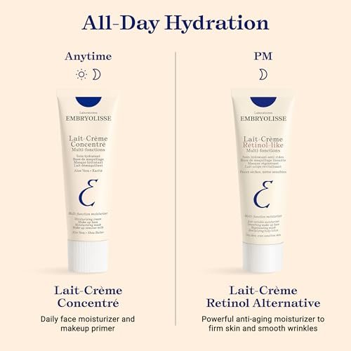Embryolisse Lait-Crème Retinol Alternative Anti-Aging Face Moisturizer & Makeup Primer - Reduces Fine Lines & Wrinkles, 2.54 Fl Oz Avelisse