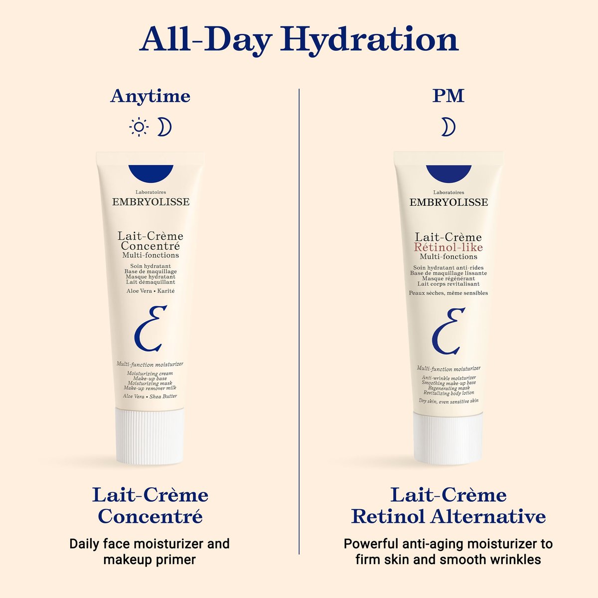 Embryolisse Lait-Crème Retinol Alternative Anti-Aging Face Moisturizer & Makeup Primer - Reduces Fine Lines & Wrinkles, 2.54 Fl Oz Avelisse
