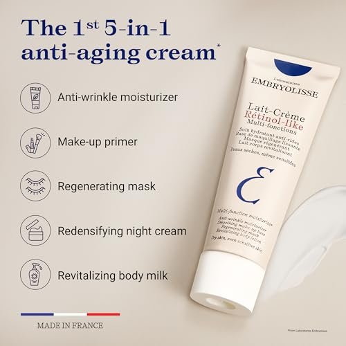 Embryolisse Lait-Crème Retinol Alternative Anti-Aging Face Moisturizer & Makeup Primer - Reduces Fine Lines & Wrinkles, 2.54 Fl Oz Avelisse