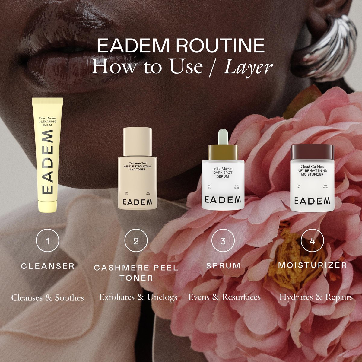EADEM Gentle Exfoliating AHA & PHA Toner - Milky Rice Toner with Lactic, Azelaic, & Tranexamic Acid - Cashmere Peel, 5.0 oz Avelisse