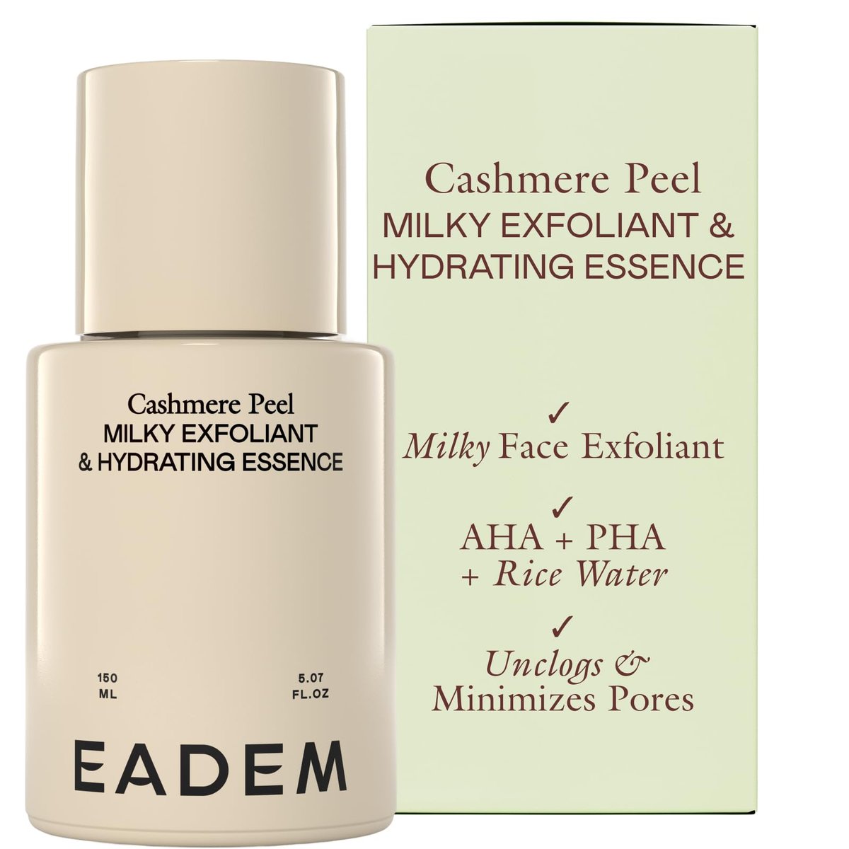 EADEM Gentle Exfoliating AHA & PHA Toner - Milky Rice Toner with Lactic, Azelaic, & Tranexamic Acid - Cashmere Peel, 5.0 oz Avelisse