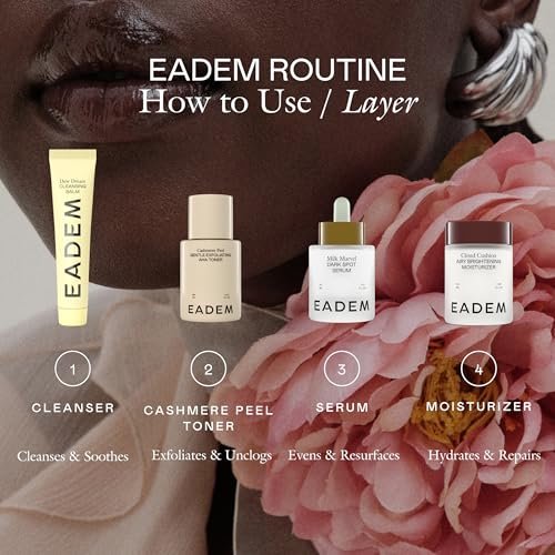 EADEM Gentle Exfoliating AHA & PHA Toner - Milky Rice Toner with Lactic, Azelaic, & Tranexamic Acid - Cashmere Peel, 5.0 oz Avelisse