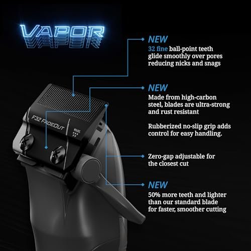 Wahl Professional 5-Star Vapor Clipper with F32 Fadeout Adjustable Balding Blade – Cord/Cordless, Adaptable Speed Control Avelisse