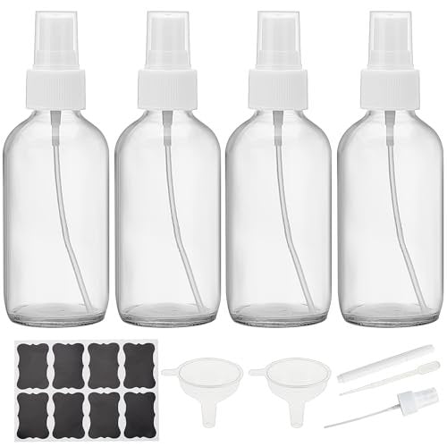 Bastelica Clear Glass Spray Bottles 4 oz - Small Empty Spray Bottles for Essential Oils, Fine Mist for Face, Hair, Plants, Travel, Perfumes, Cleaning Solutions (4 Pack) - görsel 2