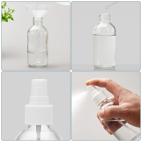 Bastelica Clear Glass Spray Bottles 4 oz - Small Empty Spray Bottles for Essential Oils, Fine Mist for Face, Hair, Plants, Travel, Perfumes, Cleaning Solutions (4 Pack) - görsel 12