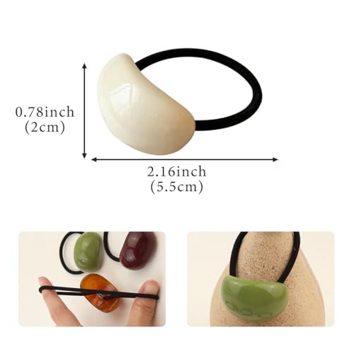 5 Pack Decorative Hair Ties Acrylic Semi-Arc Ponytail Holders - Elastic Hair Bands for Women & Girls - görsel 4